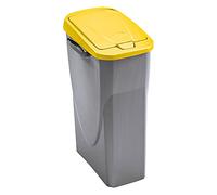 Mondex M-Home EcoBin - Pattumiera per Il Riciclaggio, con Sistema di aggancio Connect Ready, Plastica, Grigio/Giallo, 25L