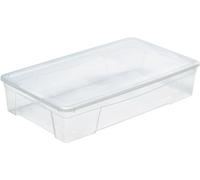 Mondex PLS615-00 - Scatola portaoggetti con coperchio per coperte, 34 litri, in plastica, trasparente, 34 l, 70,5 x 41,2 x 16 cm