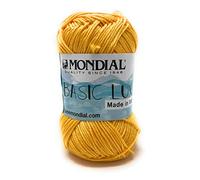 Mondial lane art. BASIC LUX gomitolo da 50gr 120mt Ferri 3-4 100% Cotone Mercerizzato (509 giallo caldo)