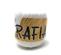 Mondial lane art. RAFIA gomitolo da 50gr 100 mt Uncinetto 4-4,5 in Viscosa naturale (978 bianco)