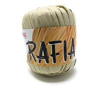 Mondial lane art. RAFIA gomitolo da 50gr 100 mt Uncinetto 4-4,5 in Viscosa naturale (979 sabbia)