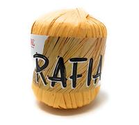 Mondial lane art. RAFIA gomitolo da 50gr 100 mt Uncinetto 4-4,5 in Viscosa naturale (982 giallo)