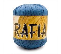Mondial lane art. RAFIA gomitolo da 50gr 100 mt Uncinetto 4-4,5 in Viscosa naturale (999 blu elettrico)