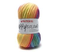 Mondial lane HAPPY COLOUR gomitolo da 100gr 350mt 75% Microfibra PC 25% Lana Merino Ferri 3,5-4,5 (493 lampone)