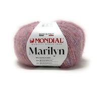 Mondial lane Marylin gomitolo da 50gr 125mt 50% Alpaca 25% Microfibra PA 25% Microfibra PL Ferri 4,5-5,5 (913 rosa)