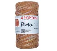 Mondial PERLA | FETTUCCIA IRIDESCENTE | Gomitolo di colore NOCCIOLA Cod.362 | ideale per realizzazione borse, accessori, sottopiatti, cestini, bijoux | 200 grammi 80 metri