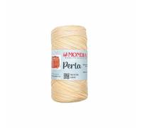 Mondial PERLA | FETTUCCIA IRIDESCENTE | Gomitolo di colore SABBIA Cod.361 | ideale per realizzazione borse, accessori, sottopiatti, cestini, bijoux | 200 grammi 80 metri