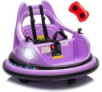 Mondial Toys Autoscontro Elettrico 12V Macchina Elettrica per Bambini Giostrina Supercar girevole 360 con Telecomando Cintura a 5 Punti Bluetooth Suoni Luci a Led fino a 5 6 anni Violetto
