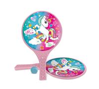 Mondo 15040 Toys-Unicorn Glitter-2 Plastic Rackets/Rubber Ball-Beach Game for Ch