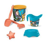 MONDO 28667 Disney Lightyear Bucket, Set Mare Renew Toys con Secchiello, Paletta, Rastrello, Setaccio, Formina, Annaffiatoio Inclusi, Multicolore, 17 cm