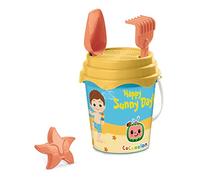 MONDO 28700 COCOMELON Bucket, Set Mare Renew Toys con Secchiello, Paletta, Rastrello, Setaccio, Formina, Annaffiatoio Inclusi, Multicolore, 17 cm