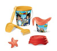 MONDO 28704 Dragonball Bucket, Set Mare Renew Toys con Secchiello, Paletta, Rastrello, Setaccio, Formina, Annaffiatoio Inclusi, Multicolore, 17 cm