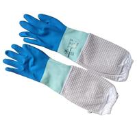 Mondo Ape Guanti in Gomma Guanti Protettivi con Ventilazione a Rete a Tre Strati, Impermeabili e Traspiranti per Apicoltura e Lavori Domestici Taglia guanti: 8