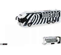 Mondo Motors - Pullman Juventus F.C. modellino giocattolo - Bus con retrocarica frizione pull back - Colore Bianco Nero - 51212