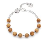 Mondo Cattolico - Bracciale religioso in perline di legno d'ulivo con la Medaglia dello Spirito Santo - Ideale come regali religioso