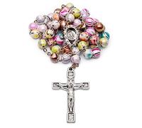 Mondo Cattolico - Rosario cattolico dell'Addolorata in grani Arlecchino - Ideale come Regalo Religioso