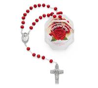 Mondo Cattolico - Rosario cattolico in Cinque Decadi in Petalo di Rosa del Papa - Ideale come Regalo Cattolico (Papa Francesco)