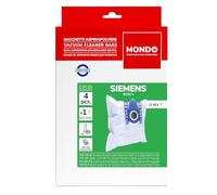MONDO, Confezione 4 Sacchetti per Aspirapolvere in Microfibra, Compatibili con Aspirapolvere Bosch, Siemens e Swirl S67, Elevato Potere Filtrante, Incluso 1 Filtro Ritagliabile