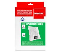 MONDO, Confezione 4 Sacchetti per Aspirapolvere in Microfibra, Compatibili con Aspirapolvere Kärcher 2.863-006.0, WD4 WD5 WD6 WD5P WD6P Premium MV4 MV5 MV6