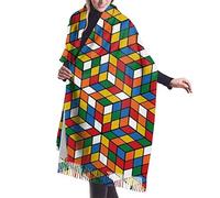 Mondo Cubo Sciarpa Con Nappe Elegante Foulard Con Nappe Classiche Invernale Sciarpe Scialle Moda Sciarpe Lunghe Da Donna