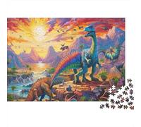 Mondo dei Dinosauri Puzzle 1000 Pezzi Carta per Adulti Paesaggio Preistorico Gioco di Puzzle 1000 Pezzi Relax Decorazione Famiglia Regalo 70x50cm/1000pcs