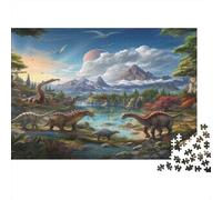 Mondo dei Dinosauri Puzzle 1000 Pezzi Carta per Adulti Paesaggio Preistorico Puzzle per Famiglia Relax Regalo 52x38cm/1000pcs