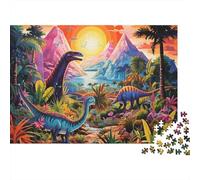Mondo dei Dinosauri Puzzle 1000 Pezzi Carta per Adulti Scenario Tropicale Preistorico Gioco di Puzzle 1000 Pezzi Puzzle per Famiglia Relax Concentrazione Regalo 52x38cm/1000pcs