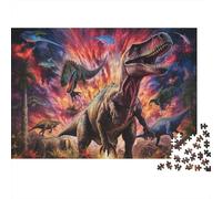 Mondo dei Dinosauri Puzzle 1000 Pezzi Carta per Adulti Scenario Vulcano Preistorico Gioco di Puzzle 1000 Pezzi Relax Concentrarsi Regalo Casa 52x38cm/1000pcs