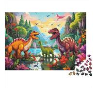 Mondo dei Dinosauri Puzzle 1000 Pezzi Gioco di Puzzle 1000 Pezzi Carta Puzzle per Adulti Scenario Natura Giungla Relax Famiglia Arredo Regalo 70x50cm/1000pcs