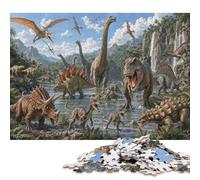 Mondo dei dinosauri Puzzle in Legno 300 Pezzi, Gioco da Tavolo