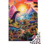 Mondo dei Dinosauri Puzzle per Adulti Puzzle 1000 Pezzi Paesaggio Preistorico Gioco di Puzzle 1000 Pezzi Carta Relax Casa Regalo 52x38cm/1000pcs