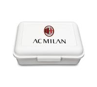 Mondo del Gadget Porta Pranzo e Merenda Milan Gadget Ufficiale, Box Lunch Bambini Scuola Quadrato Zaino - Sandwich Box Idea Regalo Pvc Free