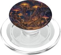 Mondo delle fate di fantasia del villaggio dei funghi magici PopSockets PopGrip per MagSafe