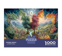 Mondo delle foglie 1000 Pezzi Puzzle Da Montare Personalmente Per Esercitare Il Pensiero Logico Due alberi fiume ideale Per Feste E Come Regalo Perfetto Per Collezionisti 52x38cm/1000pcs