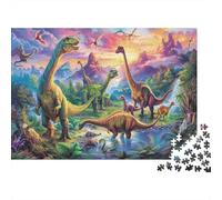 Mondo dinosauri Puzzles 1000 Pezzi In Parco dinosauri Incastro Perfetto, Un Gioco Di Puzzle Per Enigma Per Lo Stress Relief, Ideale Per Per La Decompressione E La Decorazione Delle Pareti, Re