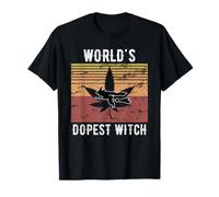 Mondo Dopest Strega Halloween Weed Retro Vintage Maglietta