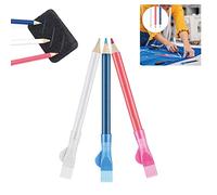 Mondo Idea Matita da cucito con tappo a pennello, penna per marcatura cancellabile da sarto disegnato, solubile in acqua, gesso per tessuto, 3 colori