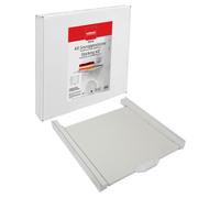 MONDO, Kit Sovrapposizione Lavatrice Asciugatrice Universale, Solida Struttura in Metallo Portata Max 150 Kg, Mensola Estraibile Portata Max 20 Kg, Adatto per Elettrodomestici 60x60 cm