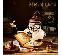 Mondo magico Gufo Dottore Libro magico e luci Blocchi di costruzione Mattoni Modelli di uccelli animali Ragazzi Giocattoli di assemblaggio Regali di Natale per bambini