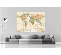 Mondo Mappa Cartina Del Wall Arte locandina Grande Formato A0 Stampa 02