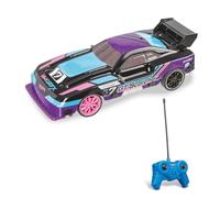 MONDO Motors Hot Wheels GT Scorcher, Modello in scala 1:24, fino a 8 Km/h di velocità, auto giocattolo per bambini 63822, con luci LED nella carrozzeria, colore viola e azzurro