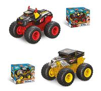 MONDO Truck Motors-Hot Wheels Monster Trucks BEATZ Mode-Macchina luci e Suoni con retrocarica per Bambini-51227, Colore Giallo/Rosso, 89E0F5D1A1