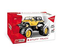 Mondo Motors - Pull Back Stunt Truck - Monster Truck con retrocarica Frizione Pull Back per Bambini - Dimensione 15 Cm - Colori Rosso, Giallo, Verde, Blu - 53215