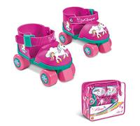 Mondo- Roller Skate Toys-Pattini a rotelle Regolabili Unicorn per Bambini-Taglia dal 22 al 29-Set Completo di Borsa Trasparente, gomitiere e Ginocchiere, 28511, Tinta Unita, Colore Rosa