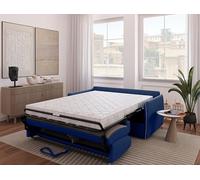 Mondo Sofa Group Divano Letto 3 Posti a Ribalta BALI Struttura in Metallo e Legno Imbottitura in Gomma di Poliuretano Rivestimento in Tessuto Rete Elettrosaldata ad Apertura Rapida Colore: Ocean