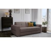 Mondo Sofa Group Divano Letto Cecilia 3 Posti Struttura in Metallo e Legno Imbottitura in Gomma di Poliuretano Rivestimento in Tessuto Rete Elettrosaldata Materasso 140x190 cm H14 cm Colore:Taupe