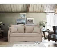 Mondo Sofa Group Divano Letto MILOS 3 Posti,Struttura in Metallo e Legno,Interamente Sfoderabile, Rivestimento in Tessuto,Rete ad Apertura Rapida,Materasso 140x190 cm H14 cm, Colore: Camel