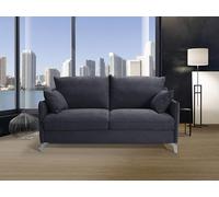 Mondo Sofa Group Divano Letto SILVIO 3 Posti Struttura in Metallo e Legno Imbottitura in Gomma di Poliuretano Rivestimento in Tessuto Rete ad Apertura Rapida Materasso 160x190cm H14cm Colore:Dark grey