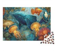 Mondo sottomarino della vita marina Un gioco di puzzle educativo divertente e interessante con un livello di difficoltà molto elevato 1000 pezzi (75x50 cm)