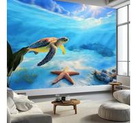 Mondo Sottomarino Tartarughe Marine Stelle Marine Carta da Parati In Tessuti non Tessuti 500 x 280 cm Murali, Blu Fotomurale Murale Soggiorno Camera da Letto Cameretta Dei Bambini Decorazione
